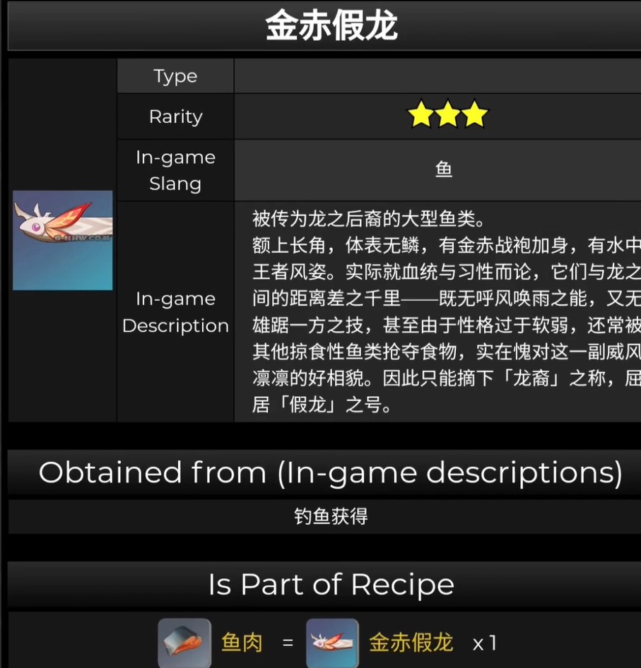 原神假龙及炮鲀鱼图鉴大全汇总