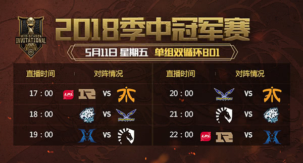 《LOL》5月11日MSI小组开战 22点RNG战KZ