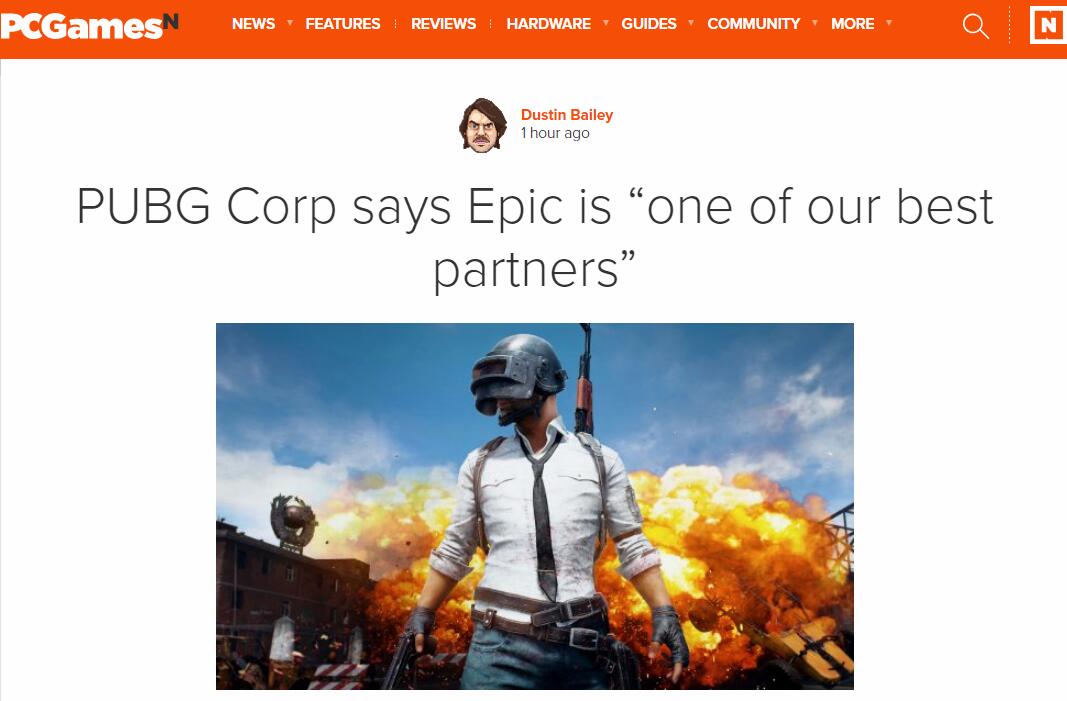《绝地求生》公司：Epic是我们最好的合作伙伴之一