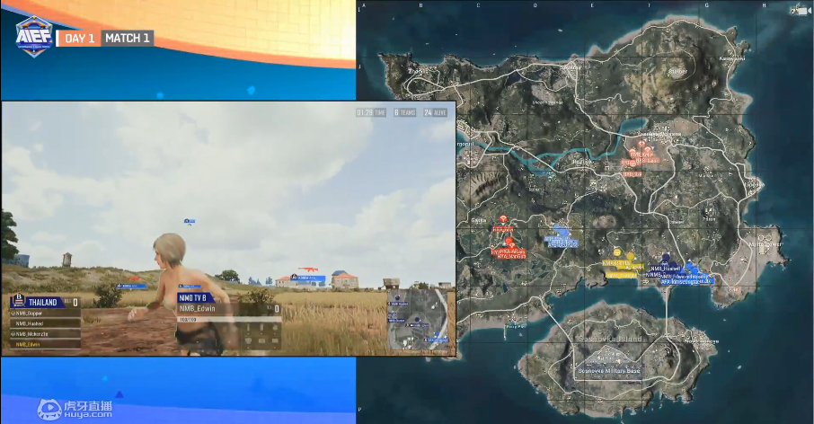 AIEF亚洲主播电竞节主播PUBG大对抗，虎牙战队表现出色