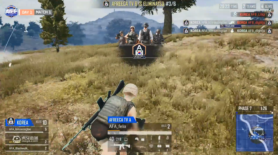 AIEF亚洲主播电竞节主播PUBG大对抗，虎牙战队表现出色