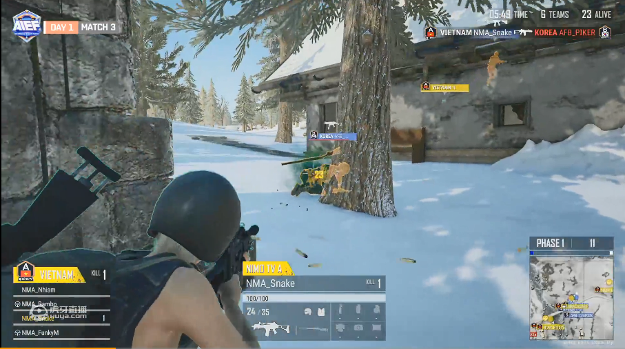AIEF亚洲主播电竞节主播PUBG大对抗，虎牙战队表现出色
