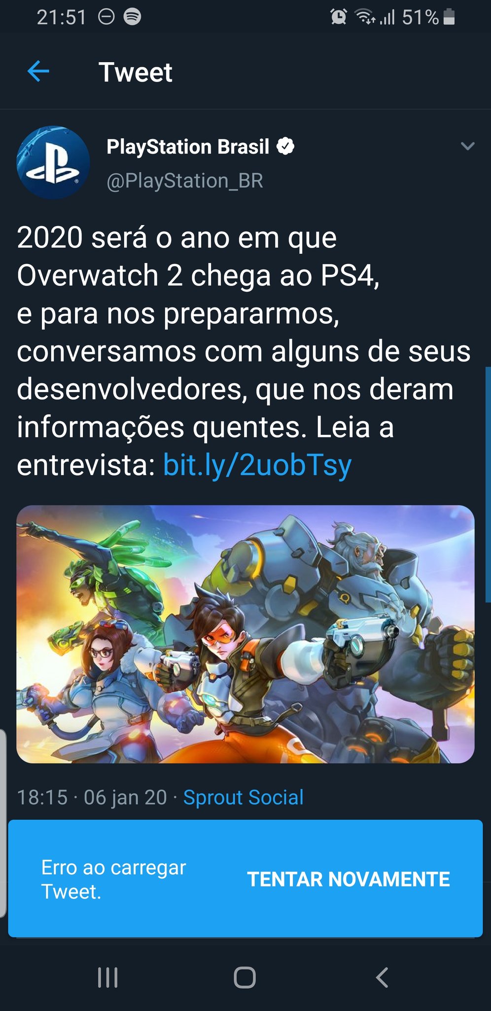 巴西PlayStation官推放出���F�� 《守望先�h2》或于2020年�l售