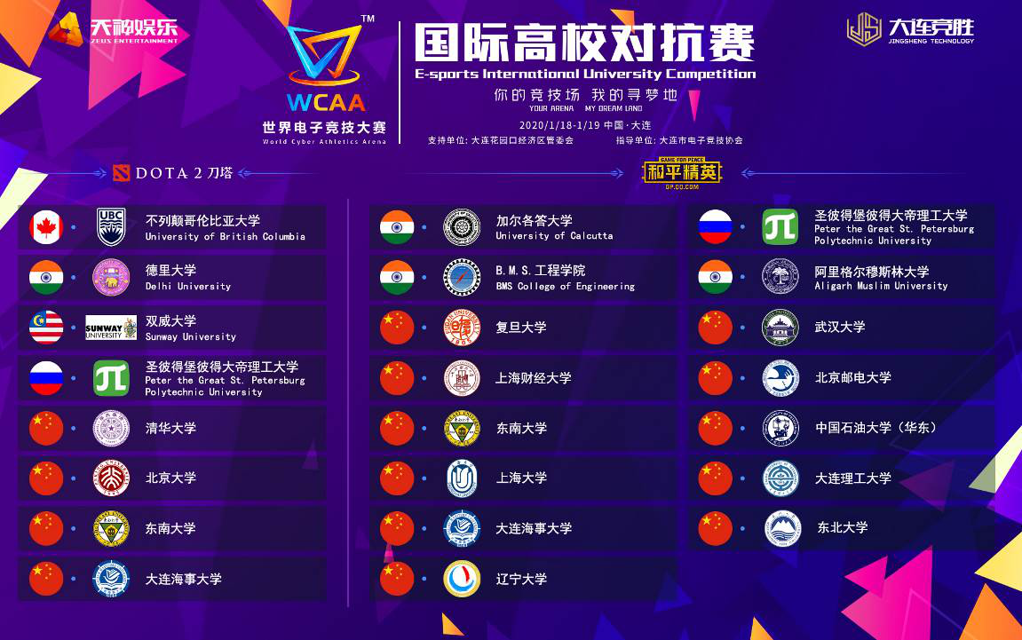 创国际竞技舞台，添电竞申奥力量，WCAA2020国际高校对抗赛一触即发！