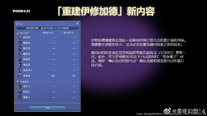 《最终幻想14》国服5.21版本8月18日上线 为重建伊修加德加入全新要素