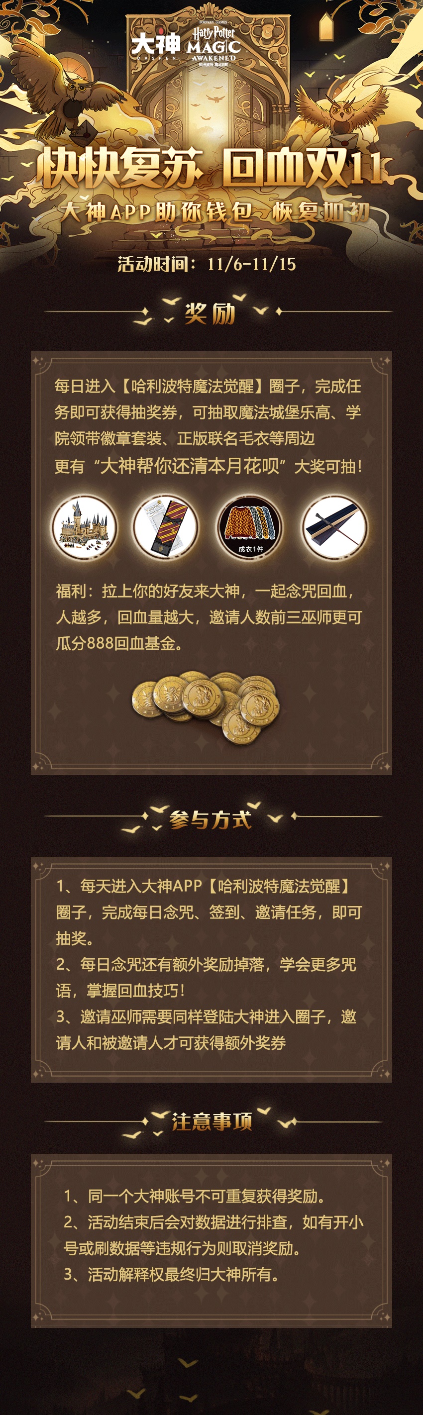 网易大神双十一特辑，《哈利波特：魔法觉醒》点亮钱包回血魔法
