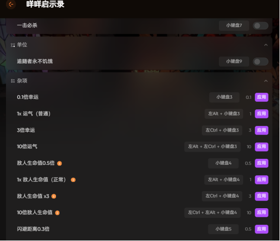 《咩咩启示录》四十五项修改器：无限物品 爱心幸运生命值等调节