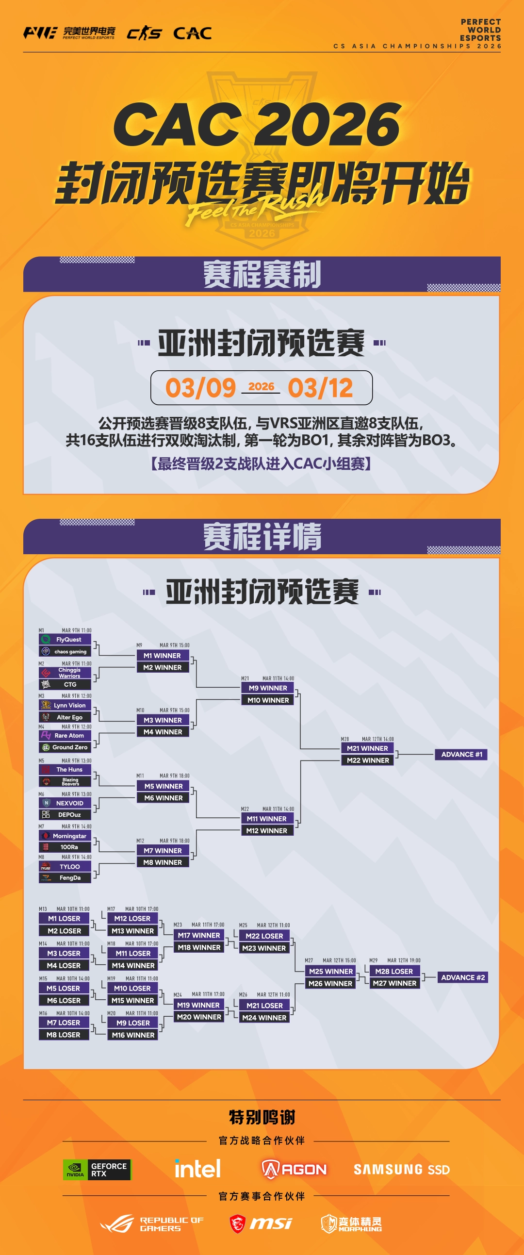 CAC2026亚洲封闭预选赛今日11:00开战，16支战队争夺两张正赛门票！