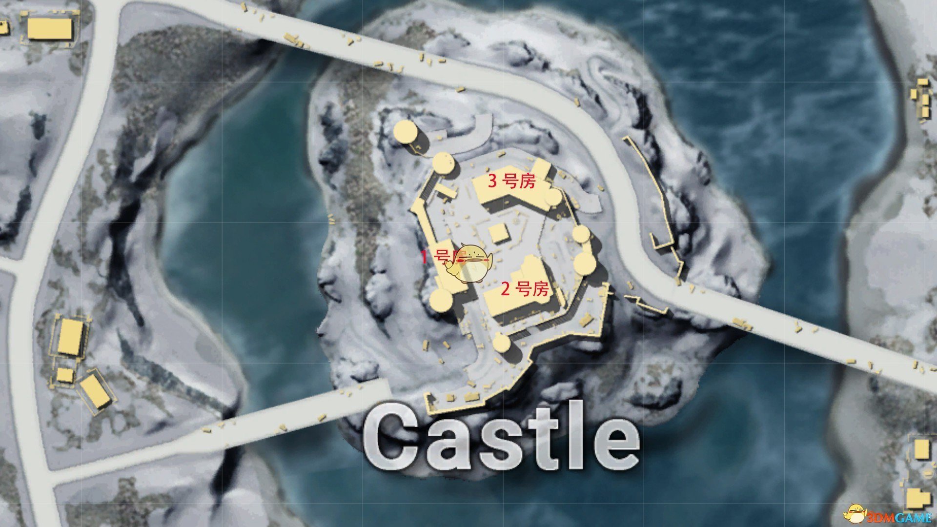 《绝地求生》雪地地图castle城堡详解以及打法心得