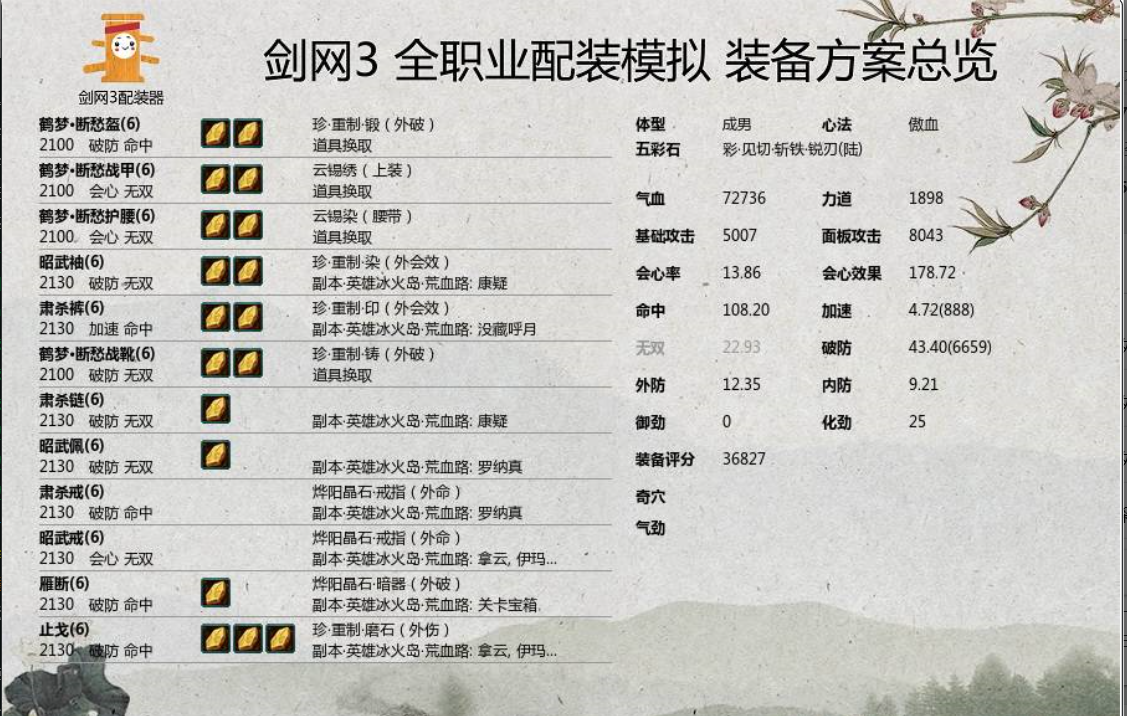 《剑网3》世外蓬莱天策PVE配装及输出循环