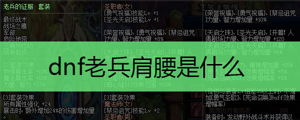dnf老兵肩腰是什么