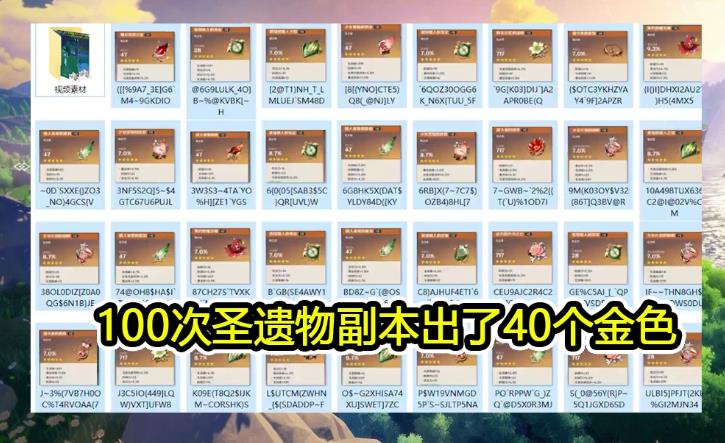 原神40级圣遗物掉率分享