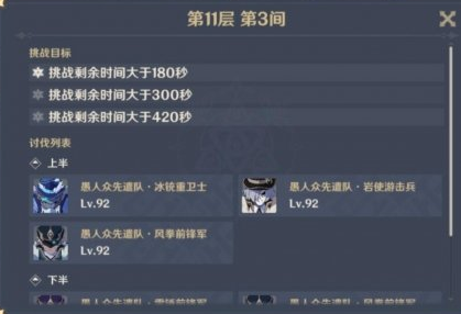 原神深境螺旋11层