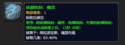 《魔兽世界》统御铭刻痛苦哪里刷