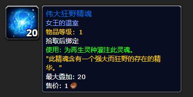 《魔兽世界》伟大狂野精魂有什么用