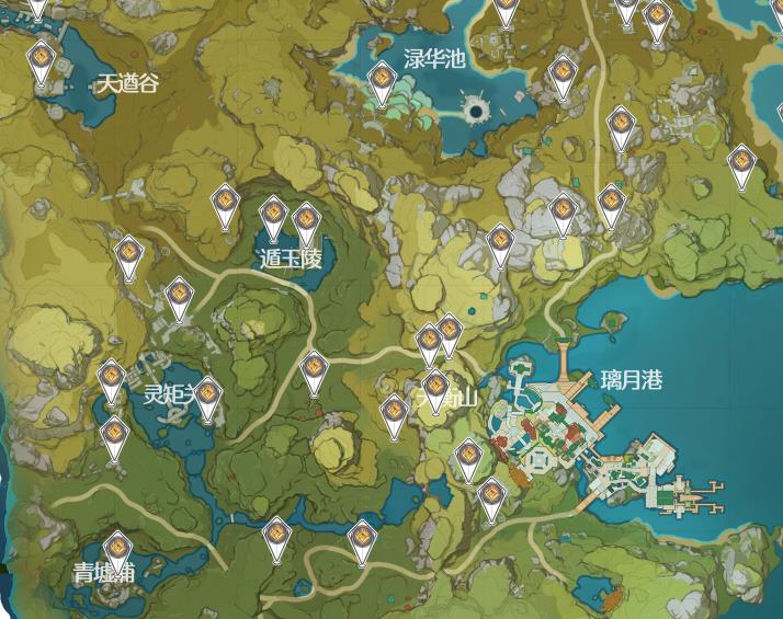 《原神》岩神瞳分布地图超清分享