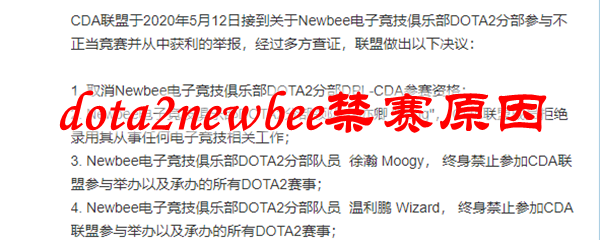 dota2newbee禁赛原因