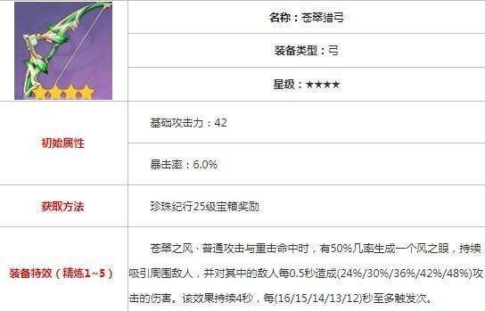 原神甘雨武器用什么