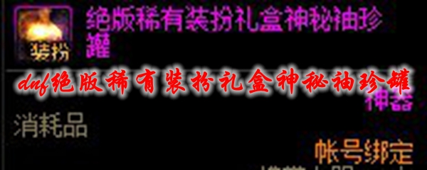dnf绝版稀有装扮礼盒神秘袖珍罐能开出什么
