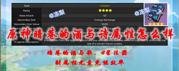 原神暗巷的酒与诗属性怎么样