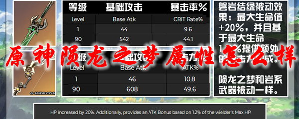 原神陨龙之梦属性怎么样