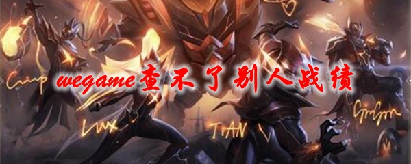 wegame查不了别人战绩