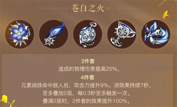 原神苍白之火圣遗物属性怎么样