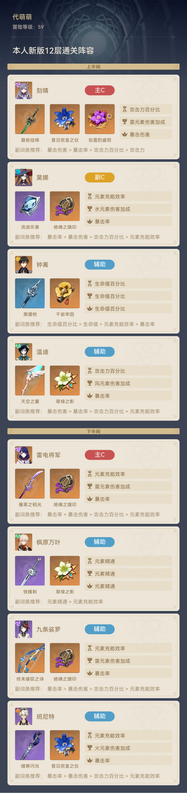 原神2.6版本中深渊12层怎么打