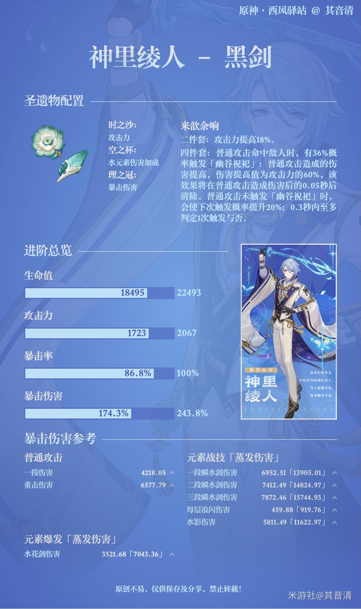 原神2.6神里绫人毕业属性是多少