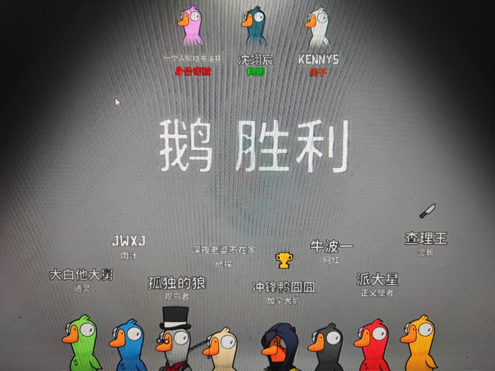 鹅鸭杀结算界面刀子什么意思
