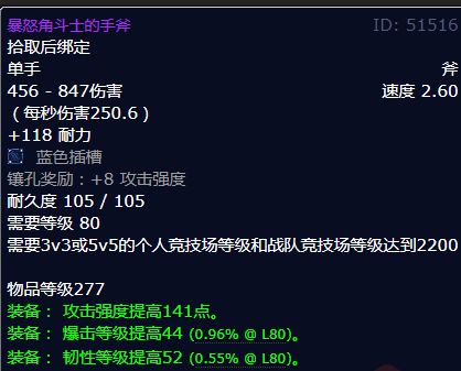 魔兽世界暴怒角斗士的手斧获得方法