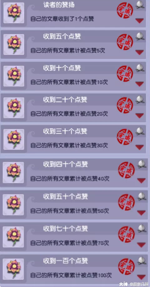 梦幻西游自己的文章被点赞成就攻略