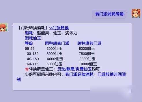 梦幻西游转门派需要多少仙玉