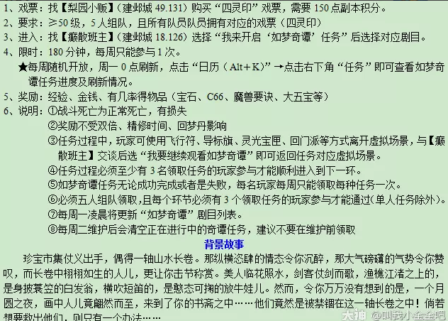 梦幻西游如梦奇谭四灵印详细攻略2023