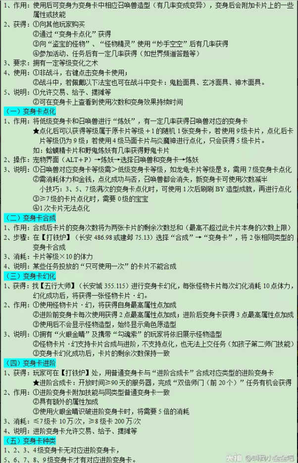 梦幻西游变身卡详细介绍2023