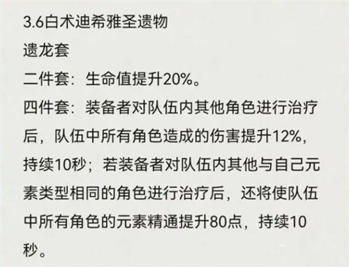 原神3.6版本新聖遺物爆料