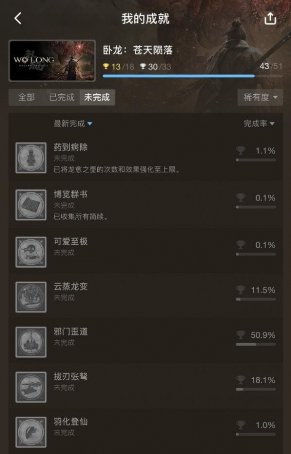 卧龙苍天陨落隐藏成就怎么开