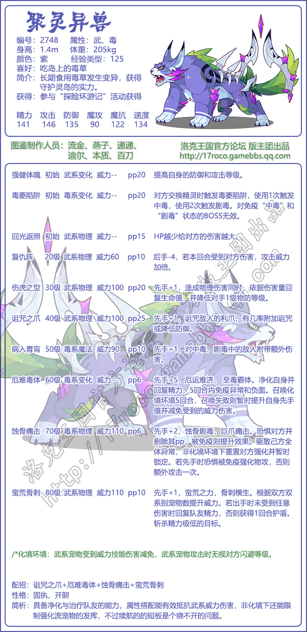 洛克王国聚灵异兽性格推荐