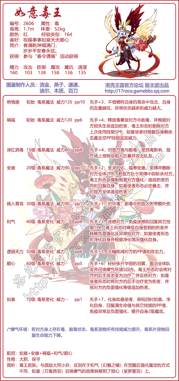 洛克王国如意毒王技能搭配
