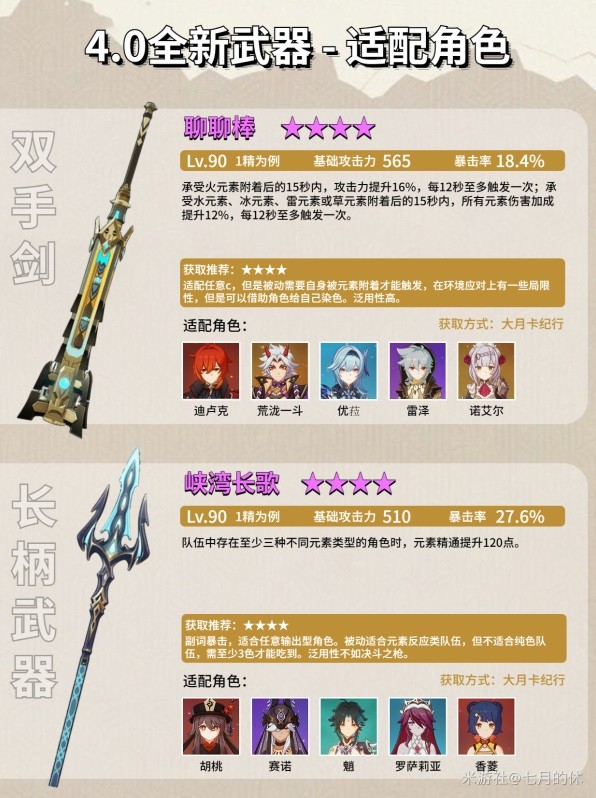 原神4.0新增武器效果及获取方法一览