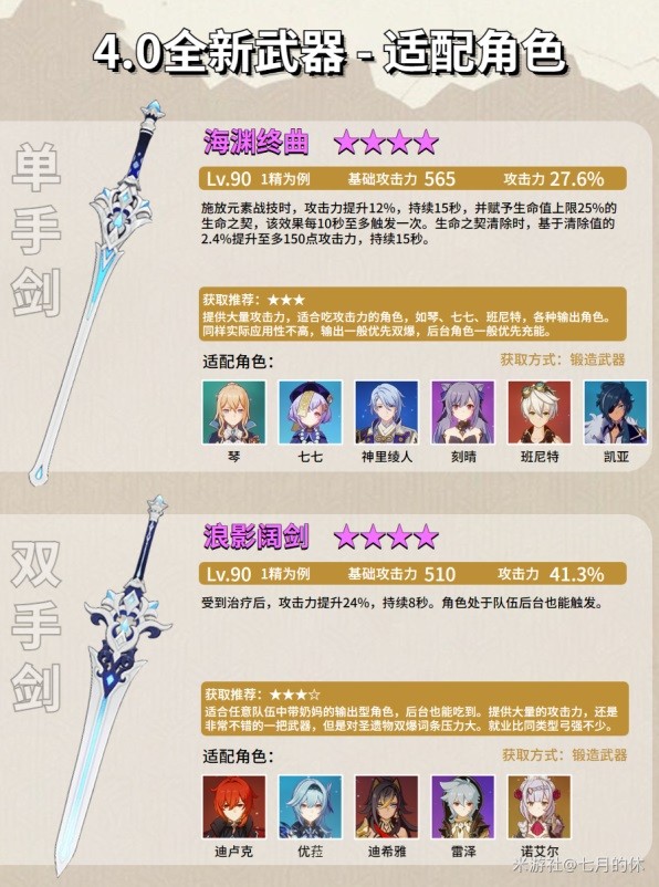 原神4.0新增武器效果及获取方法一览
