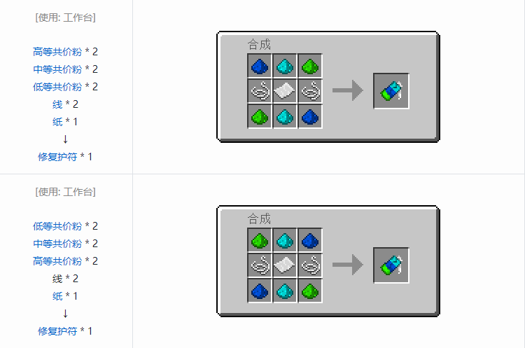 我的世界修复护符怎么做