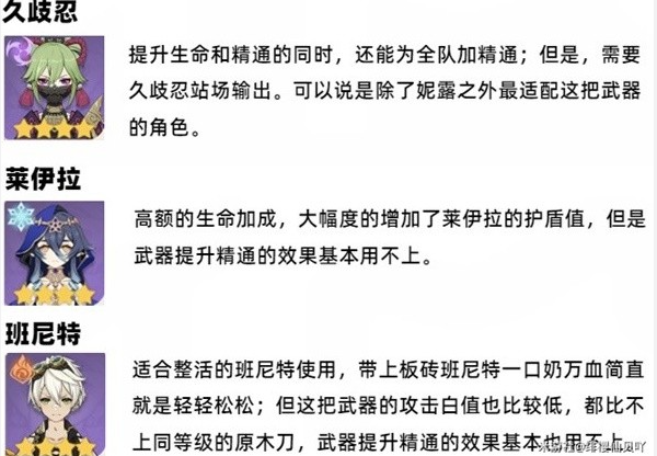 原神3.6上半UP武器适用角色推荐