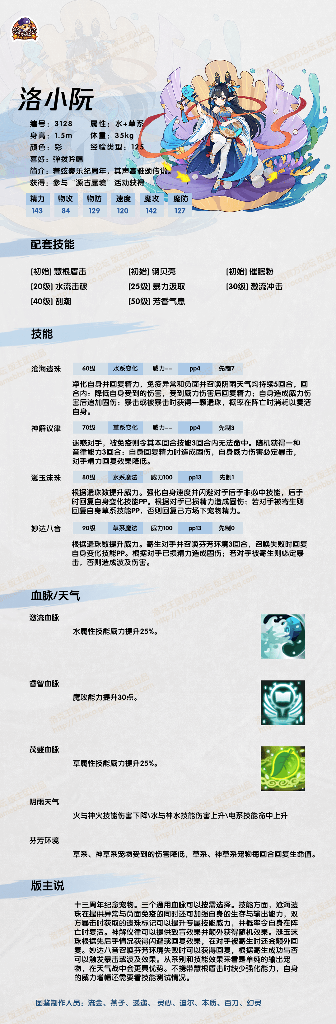 洛克王国洛小阮技能表