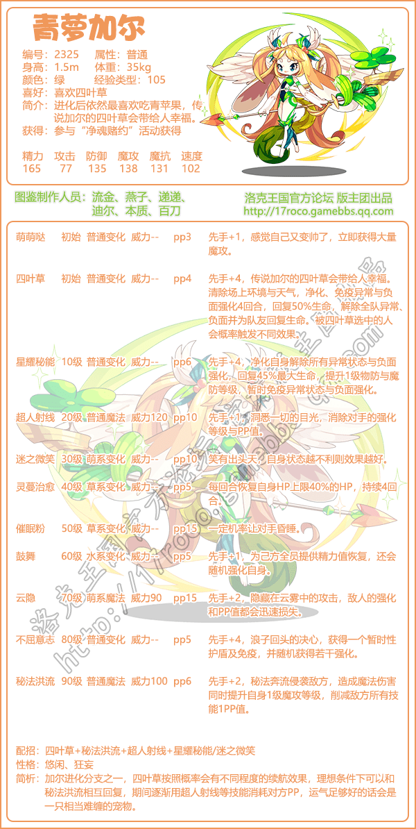 洛克王国青萝加尔性格推荐