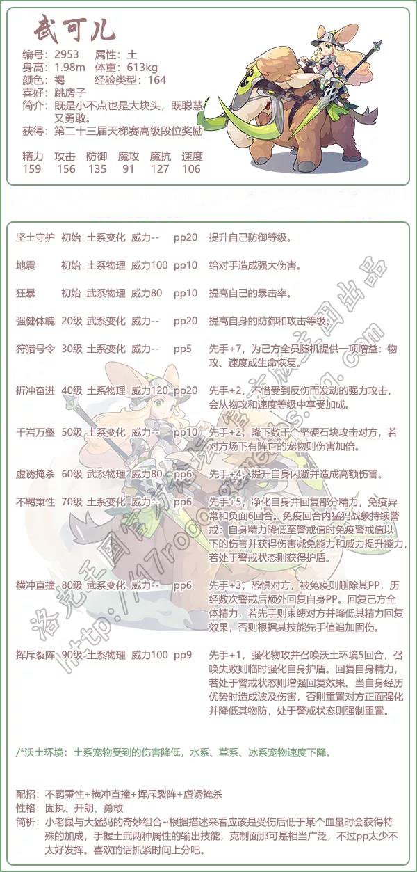 洛克王国武可儿技能搭配