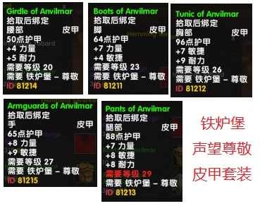 魔兽世界乌龟服铁炉堡声望装多少级的