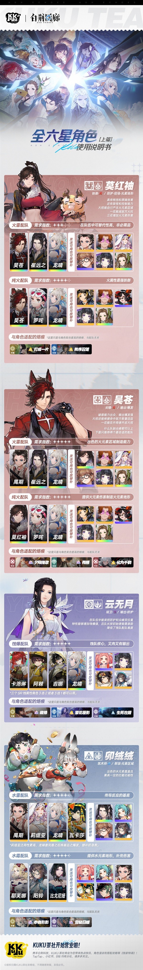 白荆回廊全六星角色攻略一图流