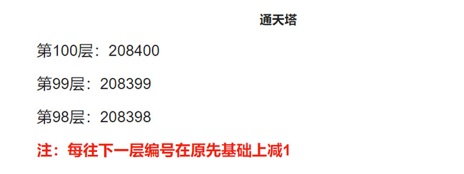 洛克王国通天塔100层编号是什么