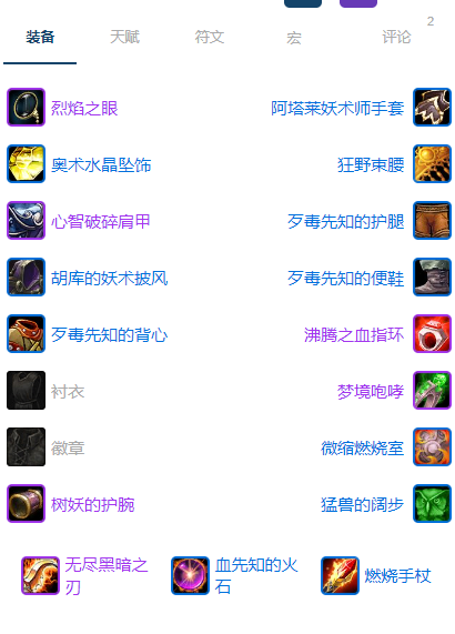 魔兽世界plusP3火法团本前BIS装备推荐